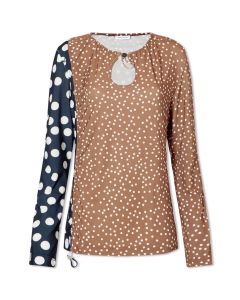 Saks Potts Tops, Saks Potts Jose Long Sleeve Polka Dot Top - Chocolate & Black Dot