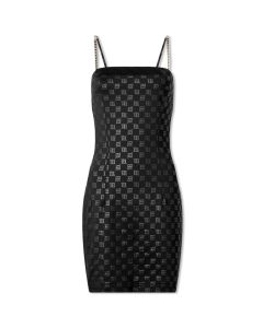 MISBHV Evening Dress, MISBHV Monogram Spaghetti Mini Dress - Black